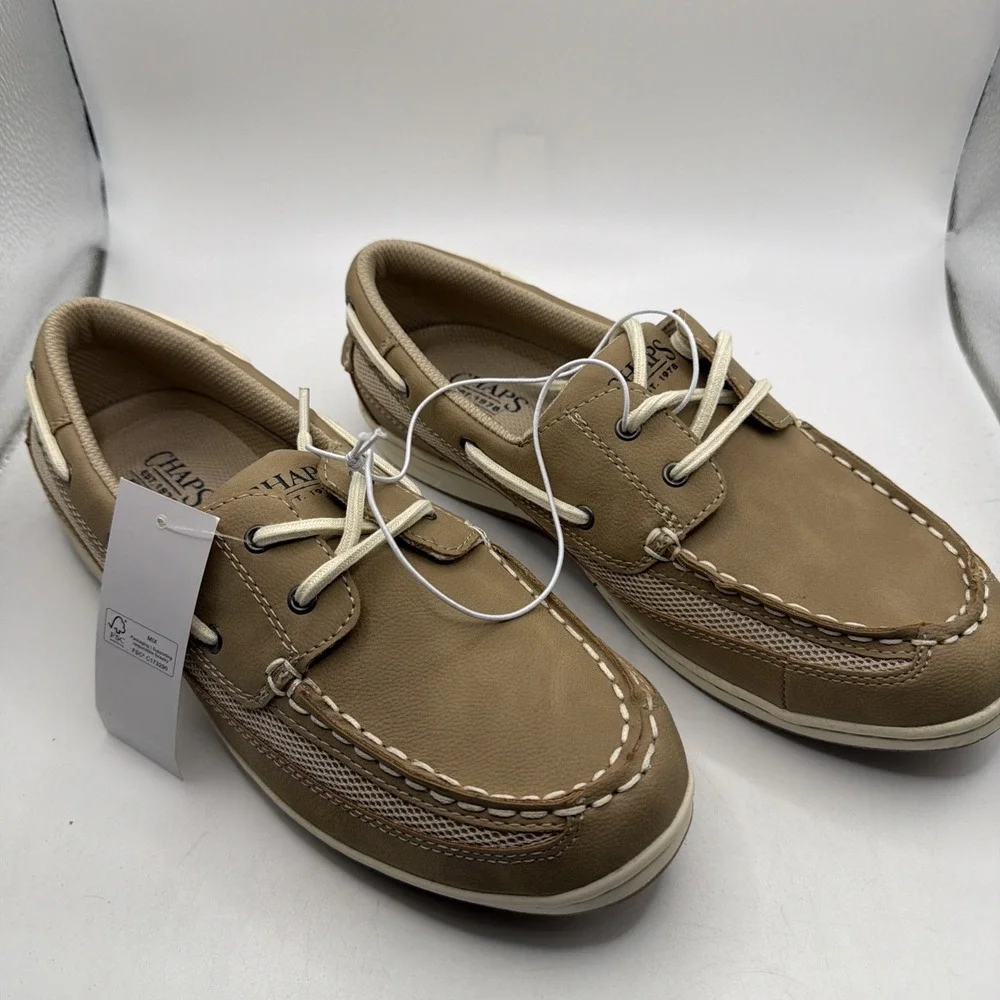 Chaps Women's Boat Shoes Tan Memory Foam Water-Repellant Flexible Outsole - 7.5
